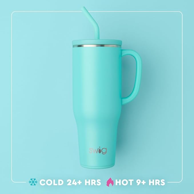 Swig Life 40oz Mega Mug, 40oz Tumbler with Handle and Straw, Extra Large Insulated Tumblers, Cup Holder Friendly Travel Mug (Arizona)