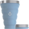HYDAWAY 16oz Collapsible Pint - BPA-Free Silicone Cup with Stainless Steel Rim - Reusable, Packable, and Durable for Camping, Travel & Everyday Use