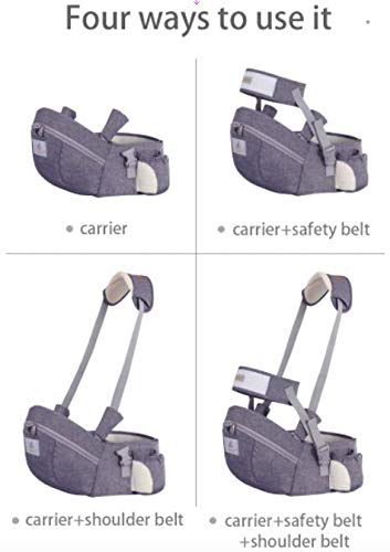 Baby Hip Seat Carrier Baby Waist Stool for Child Infant Toddler with Adjustable Strap Buckle Pocket Soft Inner Huge Storage (Green)
