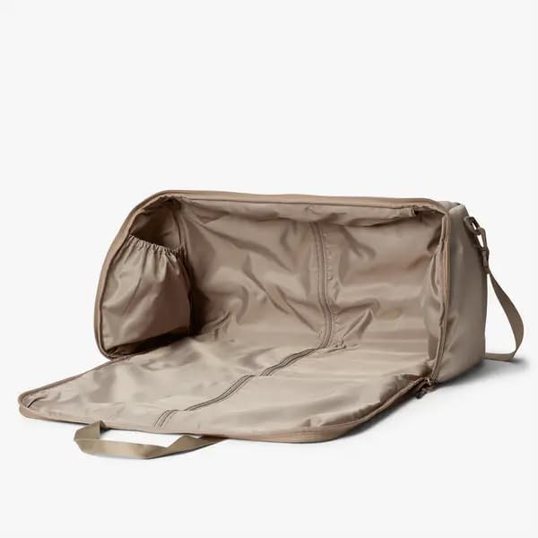 Halfday Convertible 2-in-1 Garment Duffel Weekender Bag 45L | Wrinkle-Free Travel, Hanging Suit Compartment, Shoe Pockets, Trolley Sleeve. Durable & Water-Resistant Carry-On, Stone