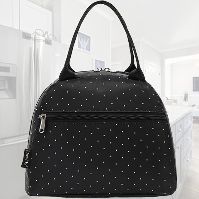FlowFly Insulated Lunch Cooler Bag - Tote Bag Organizer for Women/Men, Dot