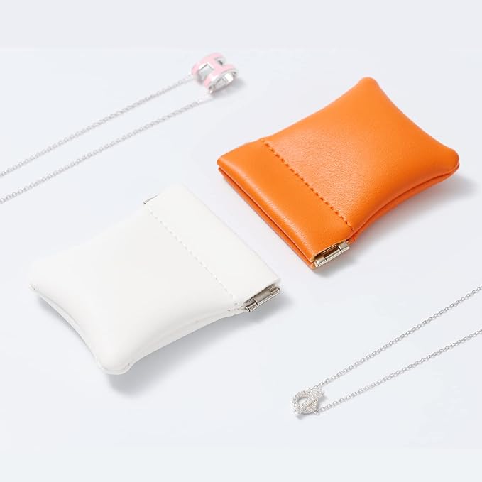 2 Pack PU Leather Slim Engagement Wedding Ring Pouch Leather Jewelry Pouch Christmas,Wedding Party Favor Gift Bag(Black)