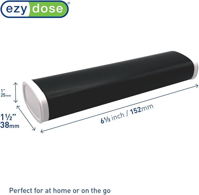 EZY DOSE Slide Pill Organizer, BPA-Free Medication Storage Case with Durable BPA-Free Plastic with Plastic Exterior, Large 7-Day Weekly Compartments, Tablets, Vitamins, Compact, 6.5-Inch, Black