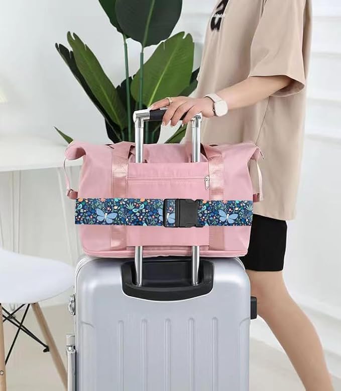 Luggage Straps for Suitcases Travel Belt Accessories, Cute Suitcase Strap, Adjustable Luggage Belt Strap, Heavy Duty with Quick-Release Buckle Luggage Strap Boho Dragonfly