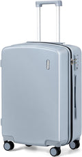 Hanke 24 Inch Luggage with Spinner Wheels Lightweight PC Hard Shell Suitcases Checked Luggage with TSA Lock Checked-Medium 24-Inch Rolling Suitcase for Travel(Grey)