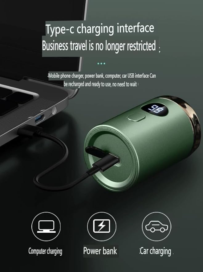 Electric Mini Razor Pockets Shaver for Men,Floating Big Shave Head Quick Shave, Waterproof IPX7 Mini Portable Shaver,USB C Charge LED Power Display Mini Trimmer, Great for Travel,Car,Home Use (Gray)