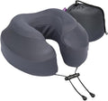 Cabeau Air Travel Pillow for Long Flights – Evolution Plus – U Shaped Memory Foam Neck Support – Removable, Washable Cover – Comfort On-The-Go for Airplane, Train, and Car (Slate Grey)
