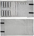 Velvet Travel Jewelry Case Roll Bag Organizer for Necklace Bracelet Earrings Ring (Black) (Black and Grey)