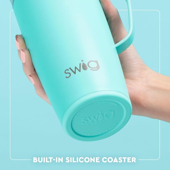 Swig Life 22oz Travel Mug, Insulated Tumbler with Handle and Lid, Travel Coffee Mug, Cup Holder Friendly, Stainless Steel 22 oz Tumbler, Reusable Insulated with Lid (Georgia)