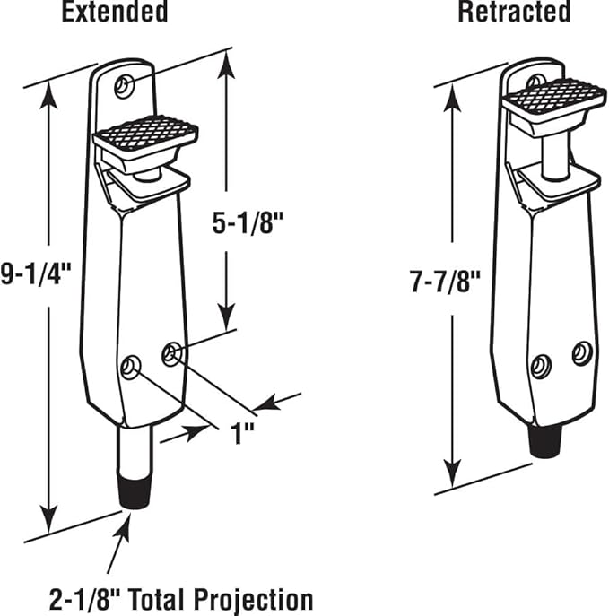 Pacific Doorware Heavy Duty Spring Loaded Step Down Push On Door Holder/Stopper (10, Aluminum)