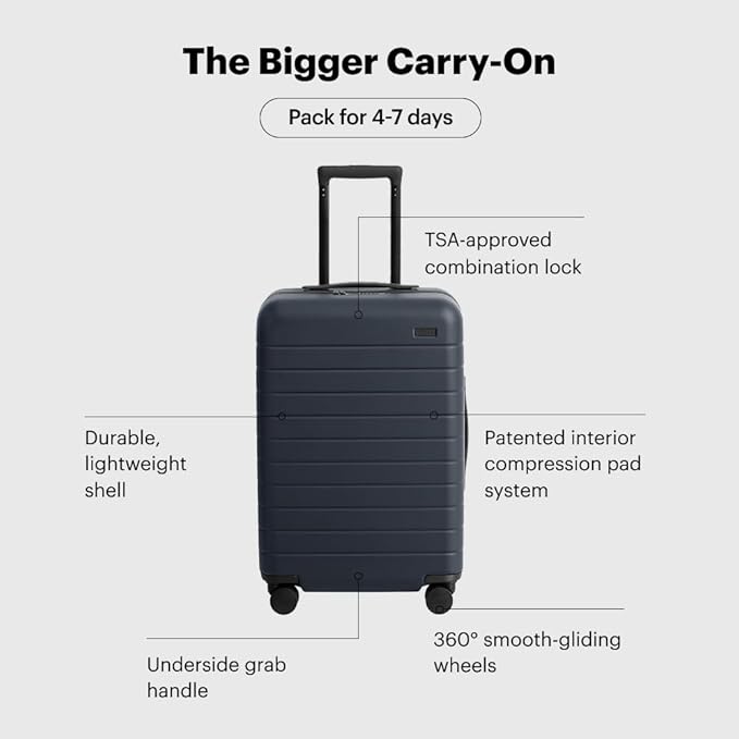 Away Bigger Carry-On Luggage, Lightweight Hardside Large Suitcase with Spinner Wheels, TSA Lock, Airline Approved, Sorbet Orange