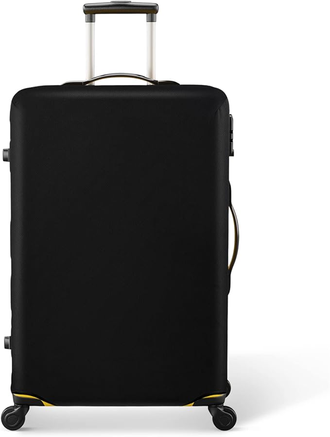 24 Inch PVC Luggage Protector Covers for TSA Approved Clear Suitcase Cover Protector Transparent Luggage Protective Cover Set (Black, Suitable for 23"-24")