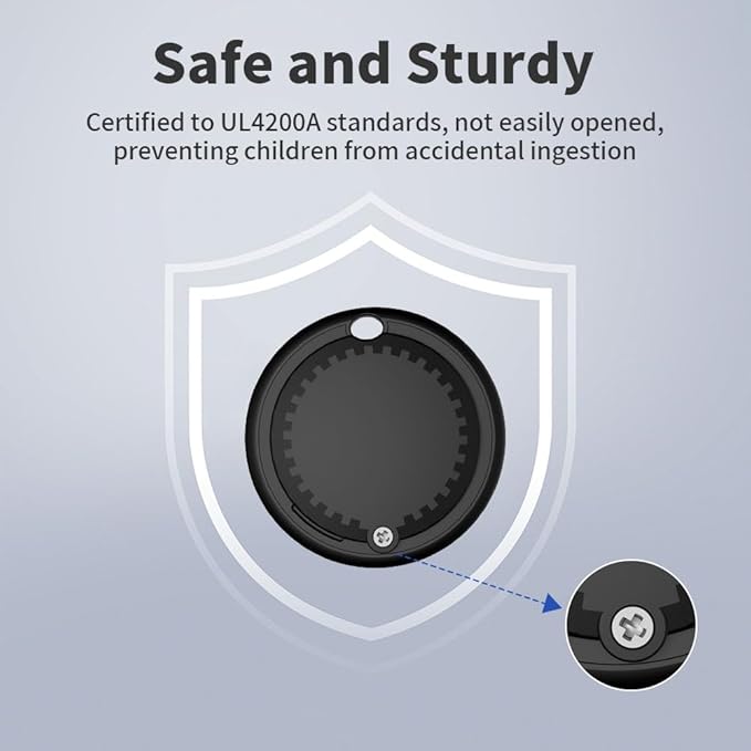 Air Tracker Tag, Smart Tracker Item Finders Compatible with Apple Find My, Bluetooth Smart Air Tag Key Finder Item Locator Worldwide Tracking for Pet Wallet Backpack Luggage, Black (iOS Only)