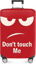 ANNA QUEEN Funny Luggage Cover, Don't Touch Me Red Face Design, Stretchable, Washable Travel Protector for 24-26 Inch Luggage