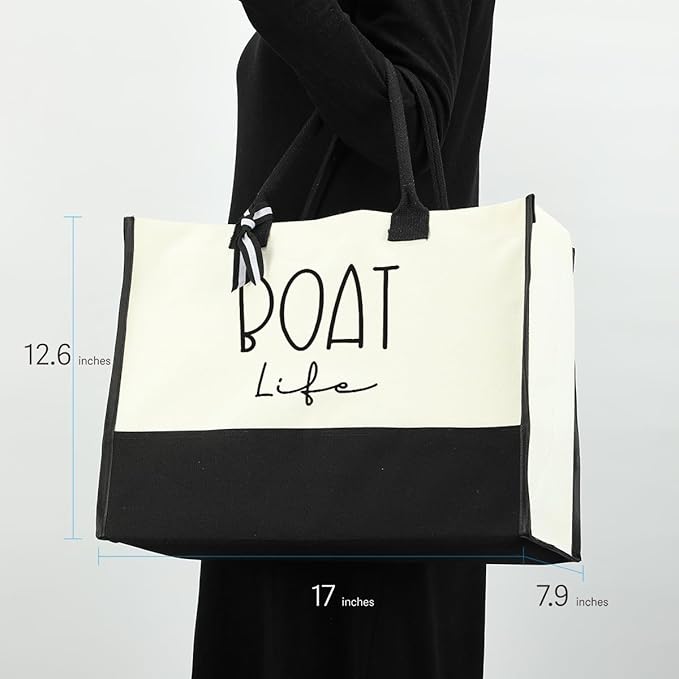 Lake Life Tote Bag for Women Waterproof Personalized Beach Bag Canvas Bag Funny Lake Girls Bag Trip Gifts