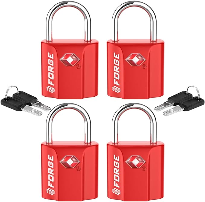 TSA Approved Luggage Locks, Ultra-Secure Dimple Key Travel Locks with Zinc Alloy Body