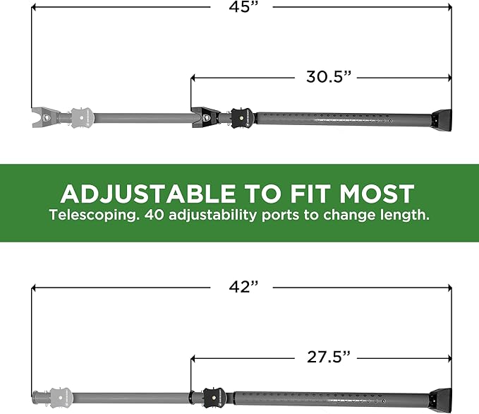 Adjustable Sliding Door Security Bar, Door Jammer 2-in-1 Adjustable Door Knob and Sliding Patio Door Stoppers Security with Alarm, 40 Different Adjustments by Guard Dog Security