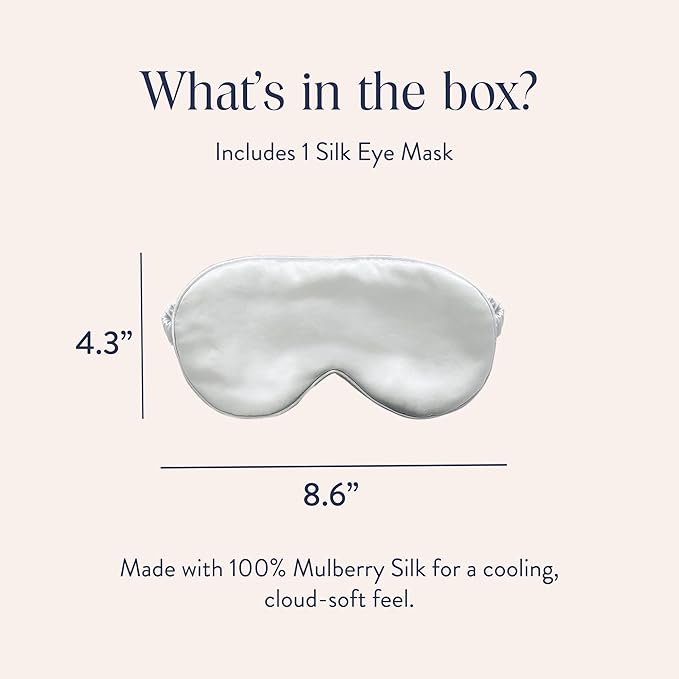 Brooklinen Silk Eye Mask for Sleeping – Ivory, 100% Mulberry Silk Sleep Mask with Soft Elastic Strap, Machine Washable, Breathable & Cool-to-The-Touch – Ideal for Sleeping & Traveling