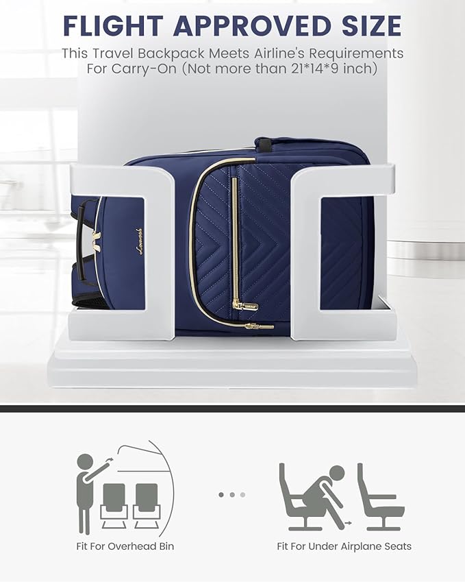 LOVEVOOK Laptop Backpack for Women, 17 Inch Large Capacity Travel Computer Work Bags, Business Nurse Backpack Purse for Womens, Backpacks, Navy