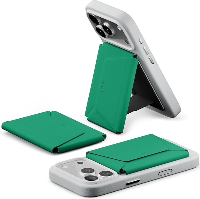MOFT Magsafe Wallet, 8-Card Holder, Magnetic Phone Stand with Pull to Access Design, RFID Blocking, Angle Adjustment & MOVAS Minimalist Snap Field Wallet for Men Travel Essentials, Oz Green