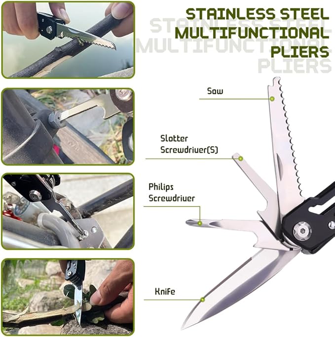 14 in 1 Multitool Pliers Gives One Whistle as a Gift, Professional Pocket Pliers from Wife Daughter to Father Boyfriend Husband on Christmas, Birthday, Valentine's, Father's Day - Samest