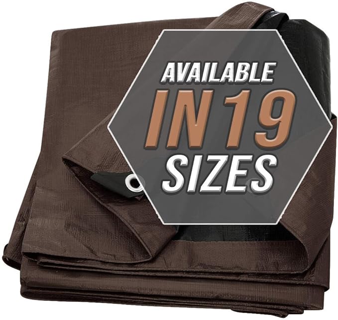 Large Waterproof Tarp - Heavy Duty 10 Mil Thick Poly Tarpaulin Ideal for Canopy Tents, Boats, RV or Pool Covers - Multipurpose Protective Tarps with Grommets for Indoor and Outdoor Use | 12' x 20'