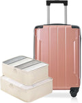 Merax Carry on Luggage Set, 20 Inch Hardshell ABS Suitcase with Spinner Wheels, Built-in TSA Lock & 2 Packing Cubes Airline Approved for Business Weekend Travel