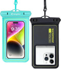 IP68 Waterproof Phone Pouch, Floating Waterproof Phone Case for iPhone 16 15 Pro Max Galaxy S24+ S23 Pixel 8 Pro with Detachable Lanyard, Cellphone Dry Bags Beach Vacation Essentials -2 Pack