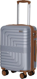 Romswi Expandable 20" Carry On Luggage,Hardshell Suitcase with Double Spinner Wheels for 20% More Space, Airline Approved Lightweight Hardside Luggage, Scratch-Resistant & YKK Zipper,Silver