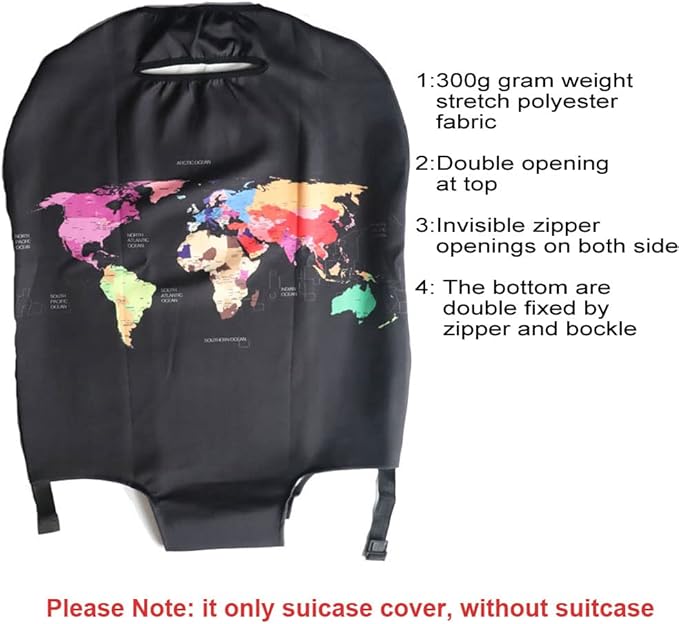 MosaiRudo Thicker Luggage Cover Elastic Suitcase Cover Protector Fits 18-32 Inch Suitcase Travel Accessories (Rainbow, XL)