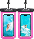 Hiearcool Waterproof Phone Pouch,Waterproof Phone Case for iPhone 16 15 14 13 Pro Max Plus up to 8.3",IPX8 Cellphone Dry Bag for Beach Cruise Travel-Bright Red-2Pack