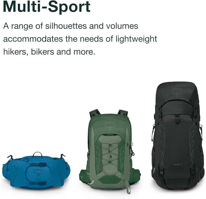 Osprey Talon 26L Men's Lightweight Hiking Backpack with Hipbelt, Phantom Grey/Dark Charcoal