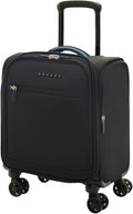 Verage Under Seat Luggage with Wheels, Softside Small Suitcase Spinner Carry On Luggage Bags for Airlines Airplanes Short Trip Men Women (Black, 14.5-Inch Plus Underseat)