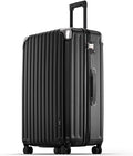 LEVEL8 Grace Luggage, 28 Inch Hardside Suitcase, Abs+Pc Harshell Spinner Luggage with Tsa Lock, Spinner Wheels, Black, 28 Inch