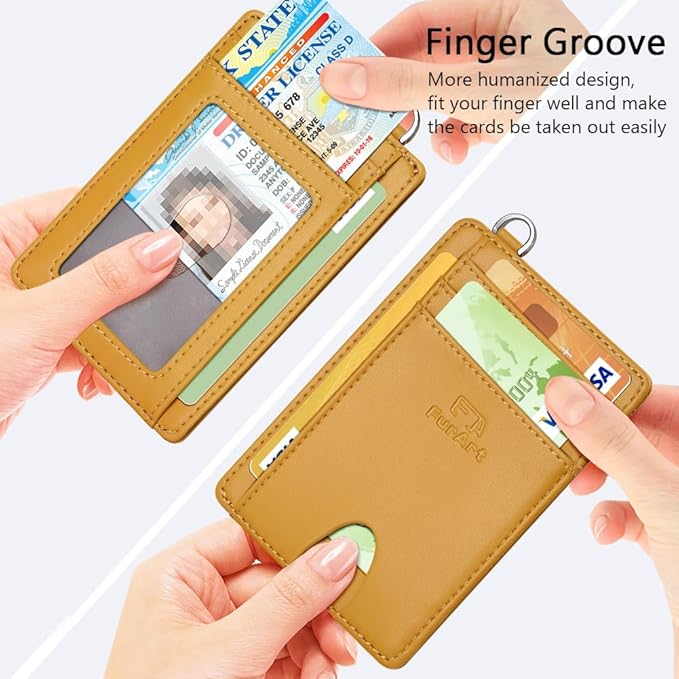 FurArt Slim Minimalist Wallet, Front Pocket Wallets, RFID Blocking, Credit Card Holder for Men & Women