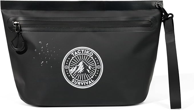 Tactiko Heavy-Duty Splash Water Resistant Zipper Pouches - 2L Hold-All Organizers for Dry Bags, Travel Bags (Black)