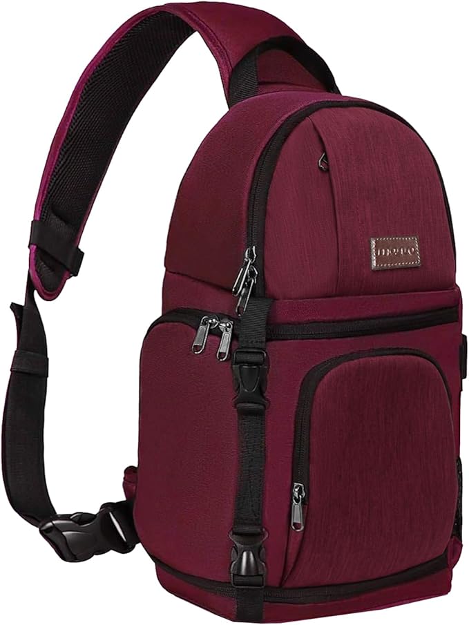 MOSISO Camera Sling Bag, DSLR/SLR/Mirrorless Camera Backpack Case Shockproof Photography Backpack with Tripod Holder & Removable Modular Inserts Compatible with Canon/Nikon/Sony/Fuji
