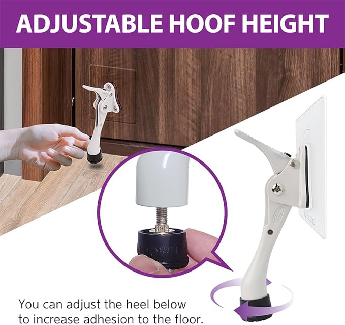 Door Stopper with Adhesive Bracket Stickers, No Drilling or Tools Needed, Available for All Doors, Door Holder, Heavy Door Stop, KickDown Door Stoppers, Bottom of Door by HASHI (Black/Bracket 4pack)