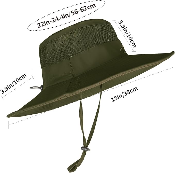 Sun Hats for Men Women Fishing Hat UPF 50+ Breathable Wide Brim Summer UV Protection Hat