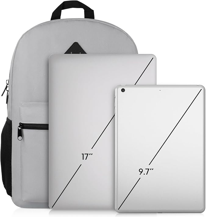 17 Inch Unisex School Backpack,Classic Bookbag Adults and Teens Schoolbag with USB Port for High School College Office Work Travel