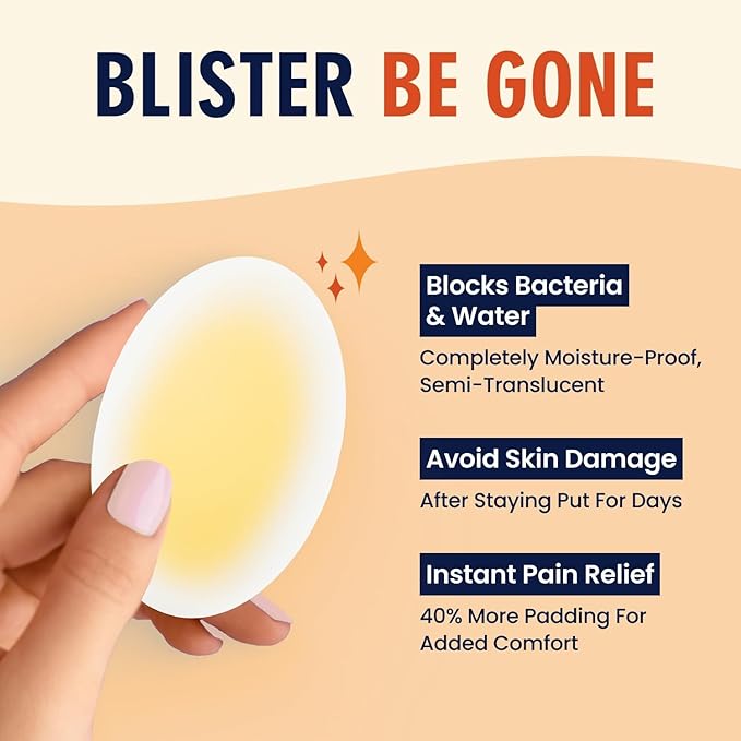 Dr. Frederick's Original Better Blister Bandages - 24 ct - Healing Blister Pads - Grab-N-Go - Water Resistant - 40% More Cushioning - Hydrocolloid - Feet, Toe, & Heel Blister Prevention - Variety Pack