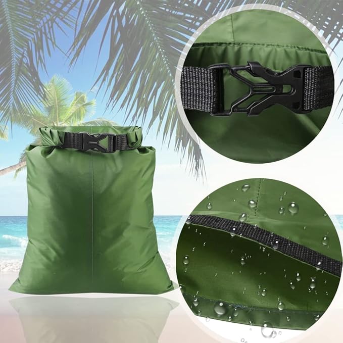 Pimoys 5 Pack Waterproof Dry Sacks, Lightweight Outdoor Dry Bags Ultimate Dry Bags for Kayaking Rafting Boating Camping (1.5L, 2.5L, 3.5L, 4.5L, 6L)