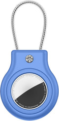 Waterproof Airtag Holder,Airtag Case with Secure Lock,Airtags Keychain for Apple Airtag,Anti-Lost Protective Cover Air tag Accessories for GPS Item Finder Tracker Luggage,Bag,Key,Pet,Cat Dog,Blue