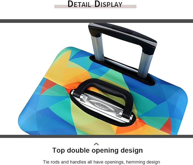 MosaiRudo Thicker Luggage Cover Elastic Suitcase Cover Protector Fits 18-32 Inch Suitcase Travel Accessories (Colorful, S)