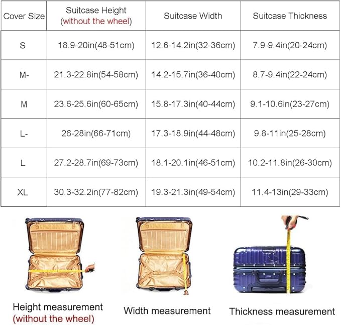 MosaiRudo Thicker Luggage Cover Elastic Suitcase Cover Protector Fits 18-32 Inch Suitcase Travel Accessories (Travel-4, XL)