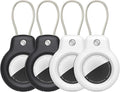 SPGUARD for AirTag Holder Case with Keychain, Air Tags-4 Pack for Apple Air Tag Holder with Wire Cable Lock Key Ring Chain Air Tagholder Accessories for GPS Item Tracker Kids,Keys,Luggage