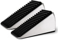 2Pc Strongest Large Door Stop - Heavy Duty Tall Door Stop Wedge Door Stoppers for Bottom of Door, Tall up to 2.6In Doorstop Zinc Alloy and Silicone Made Suits Any Heavy Door Any Smooth Floor