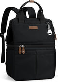 Maelstrom Cooler Backpack, 36 Cans Insulated Backpack Cooler, Soft Leakproof Double Deck Cooler Bag, Lightweight Lunch Backpack for Men & Women,Perfect for Beach Travel, Camping & Work-Black