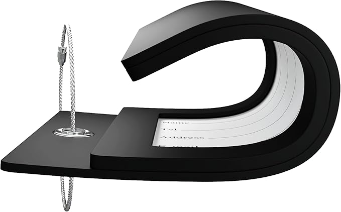 Gostwo 2 Pack Luggage Tags for Suitcases, 26 Initial Letter Travel Luggage Baggage Identification Labels ID Tag Fully Bendable Tags with Stainless Steel Loop (Black) (Letter N)