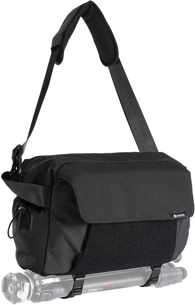 ULANZI BP11 8L Camera Sling Bag with Tripod Holder for Men Women, Lightweight Splash-proof DSLR/Mirrorless Anti-Theft Crossbody Bag for Travel Hiking Photography Customizable Front Pocket Camera Bag